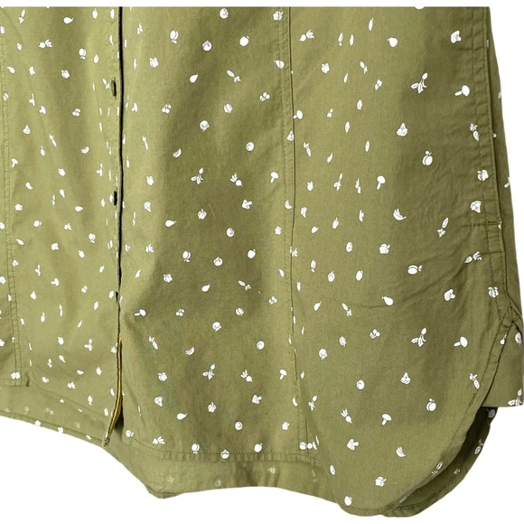 DULUTH TRADING CO Green and White Vegetable Garden Button Up Top 2XL Sleeveless - Picture 4 of 12